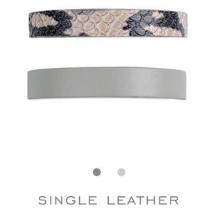 Single leather band Black & white snake/cool grey